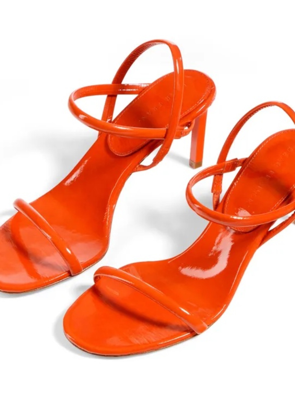 Dear Frances Orange Patent Strappy High Heel Sandals 37 / 7